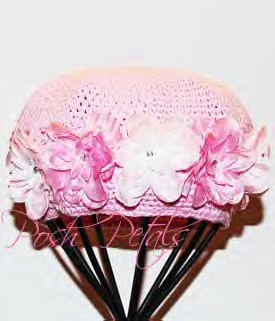Baby Pink Flowers on Baby Pink Hat